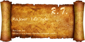 Rajner Tünde névjegykártya