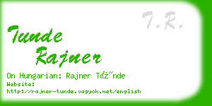 tunde rajner business card